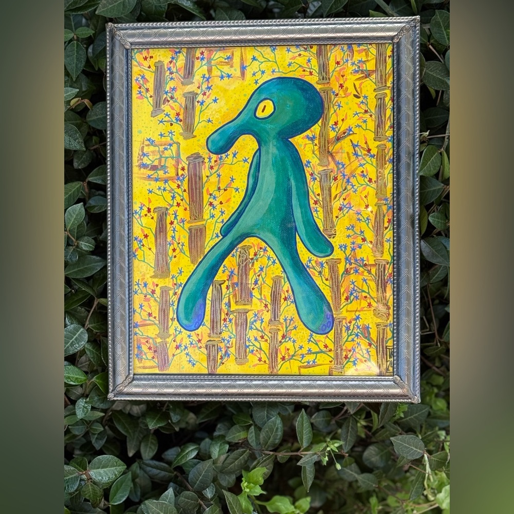 Squidward Inspired Painting Room Decor Wall Art